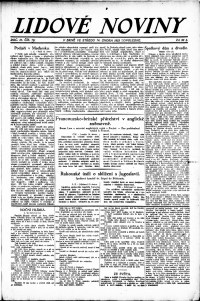 Lidov noviny z 14.2.1923, edice 2, strana 1