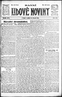 Lidov noviny z 14.3.1919, edice 1, strana 1