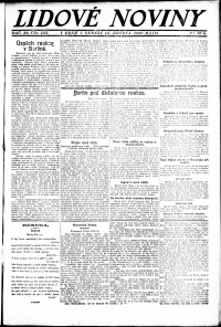 Lidov noviny z 14.3.1920, edice 1, strana 1