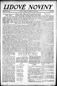 Lidov noviny z 14.3.1922, edice 1, strana 1