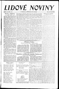 Lidov noviny z 14.3.1924, edice 1, strana 1