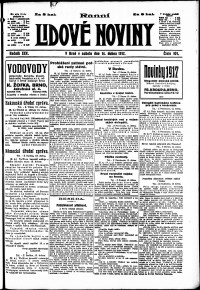 Lidov noviny z 14.4.1917, edice 1, strana 1
