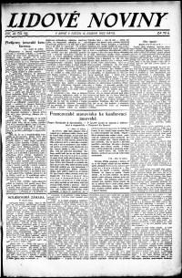 Lidov noviny z 14.4.1922, edice 1, strana 1