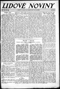Lidov noviny z 14.4.1922, edice 2, strana 1