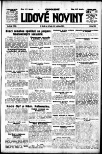 Lidov noviny z 14.5.1919, edice 2, strana 1