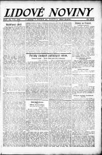 Lidov noviny z 14.5.1920, edice 1, strana 1