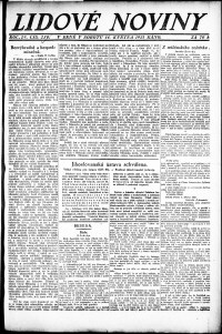 Lidov noviny z 14.5.1921, edice 1, strana 1
