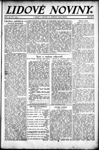 Lidov noviny z 14.5.1922, edice 1, strana 1
