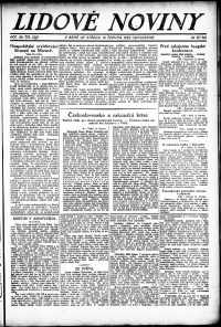 Lidov noviny z 14.6.1922, edice 1, strana 1