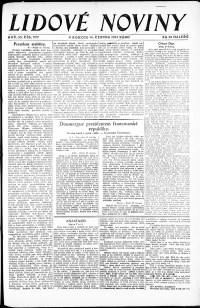 Lidov noviny z 14.6.1924, edice 2, strana 1