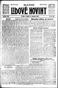 Lidov noviny z 14.7.1918, edice 1, strana 1