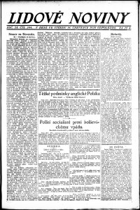 Lidov noviny z 14.7.1920, edice 2, strana 1