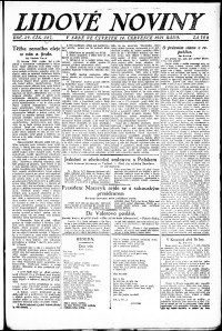 Lidov noviny z 14.7.1921, edice 1, strana 1