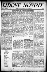 Lidov noviny z 14.7.1922, edice 1, strana 1