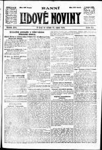 Lidov noviny z 14.8.1918, edice 1, strana 1