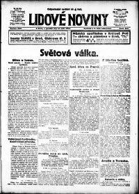 Lidov noviny z 14.9.1914, edice 2, strana 1