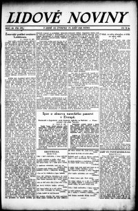 Lidov noviny z 14.9.1922, edice 1, strana 1