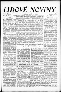 Lidov noviny z 14.9.1927, edice 1, strana 1