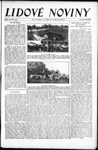 Lidov noviny z 14.9.1927, edice 2, strana 1