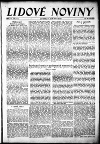 Lidov noviny z 14.9.1933, edice 1, strana 1