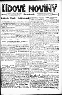 Lidov noviny z 14.10.1918, edice 1, strana 1