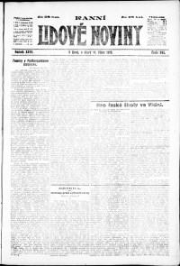 Lidov noviny z 14.10.1919, edice 1, strana 1