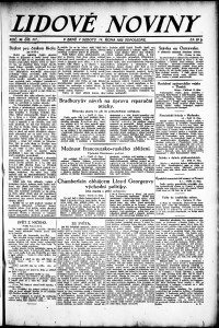 Lidov noviny z 14.10.1922, edice 2, strana 1