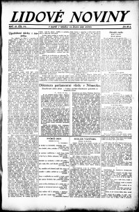 Lidov noviny z 14.10.1923, edice 1, strana 1