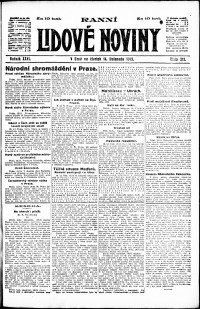 Lidov noviny z 14.11.1918, edice 1, strana 1