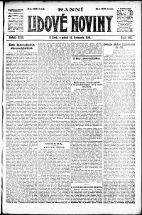 Lidov noviny z 14.11.1919, edice 1, strana 1