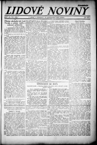 Lidov noviny z 14.11.1921, edice 1, strana 1