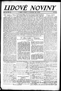 Lidov noviny z 14.11.1922, edice 1, strana 1