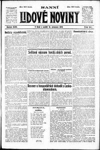 Lidov noviny z 14.12.1919, edice 1, strana 1