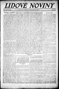 Lidov noviny z 14.12.1921, edice 1, strana 1