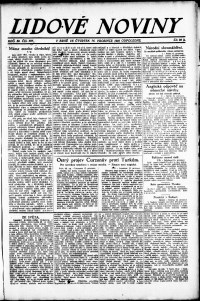 Lidov noviny z 14.12.1922, edice 1, strana 1