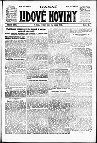 Lidov noviny z 15.1.1918, edice 1, strana 1