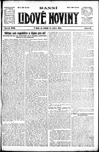 Lidov noviny z 15.1.1919, edice 1, strana 1
