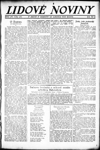 Lidov noviny z 15.1.1921, edice 1, strana 1