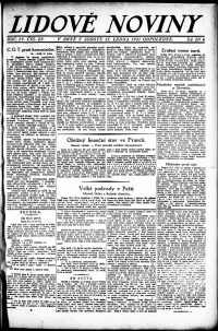 Lidov noviny z 15.1.1921, edice 2, strana 1