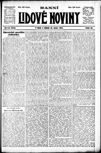 Lidov noviny z 15.2.1919, edice 1, strana 1