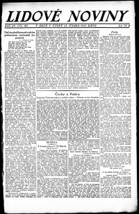 Lidov noviny z 15.2.1921, edice 1, strana 1