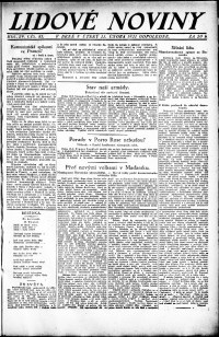 Lidov noviny z 15.2.1921, edice 2, strana 1
