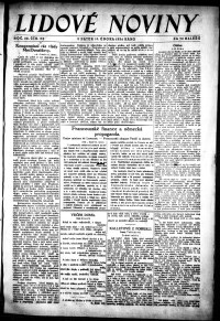 Lidov noviny z 15.2.1924, edice 1, strana 1