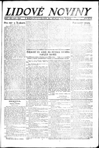 Lidov noviny z 15.4.1920, edice 1, strana 1