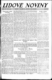 Lidov noviny z 15.4.1921, edice 1, strana 1