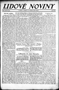 Lidov noviny z 15.4.1922, edice 1, strana 1