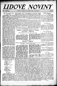 Lidov noviny z 15.4.1922, edice 2, strana 1