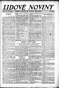 Lidov noviny z 15.5.1920, edice 1, strana 1