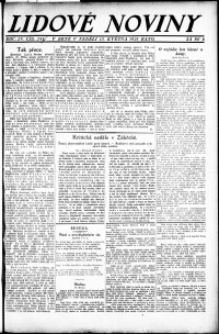 Lidov noviny z 15.5.1921, edice 1, strana 1