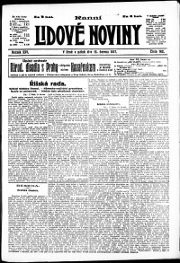 Lidov noviny z 15.6.1917, edice 1, strana 1
